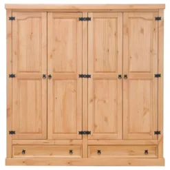 New Mexico Armoire 4 Tiroirs Avec 2 Tiroirs Largeur 194 Cm, Hauteur 195 Cm, Délavé/ciré.