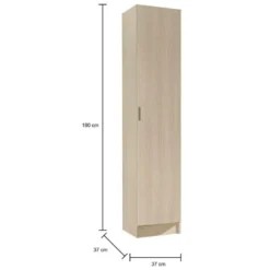 Armoire à Usages Multiples Dibels, Armoire Auxiliaire Avec 1 Porte, Armoire à Chaussures Avec étagères, Range-chaussures Vertical, 37x37h180 Cm, Chêne 9 Armoire à Usages Multiples Dibels, Armoire Auxiliaire Avec 1 Porte, Armoire à Chaussures Avec étagères, Range-chaussures Vertical, 37x37h180 Cm, Chêne -Sominova Soldes Boutique armoire et dressing 22754849