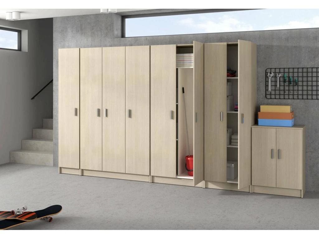 Armoire à Usages Multiples Dibels, Armoire Auxiliaire Avec 1 Porte, Armoire à Chaussures Avec étagères, Range-chaussures Vertical, 37x37h180 Cm, Chêne 6 Armoire à Usages Multiples Dibels, Armoire Auxiliaire Avec 1 Porte, Armoire à Chaussures Avec étagères, Range-chaussures Vertical, 37x37h180 Cm, Chêne – Image 4