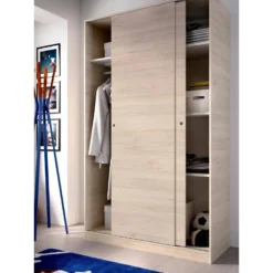 Armoire Denali, Porte-manteau Pour Chambre, Armoire Avec 2 Portes Coulissantes, 120x50h204 Cm, Chêne 10 Armoire Denali, Porte-manteau Pour Chambre, Armoire Avec 2 Portes Coulissantes, 120x50h204 Cm, Chêne -Sominova Soldes Boutique armoire et dressing 22790999