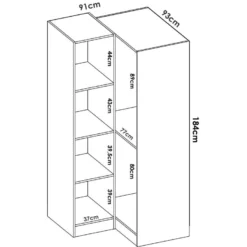 Armoire Elgon, Meuble D'angle Pour Chambre à Coucher, Armoire D'angle Avec 2 Portes Battantes, 91x93h184 Cm, Blanc -Sominova Soldes Boutique armoire et dressing 22791147