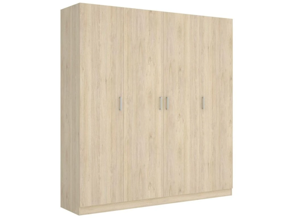 Armoire Bove, Cintre Pour Chambre, Armoire Avec 4 Portes Battantes, 200x52h215 Cm, Chêne 3 Armoire Bove, Cintre Pour Chambre, Armoire Avec 4 Portes Battantes, 200x52h215 Cm, Chêne