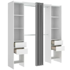Armoire Resegone, Structure Pour Dressing, Cintre Ouvert, 180x50h205 Cm, Blanc Et Gris -Sominova Soldes Boutique armoire et dressing 22791325
