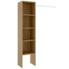 Armoire Presanella, Structure Pour Dressing, Portemanteau Ouvert, 138x40h186 Cm, Chêne Nodi
