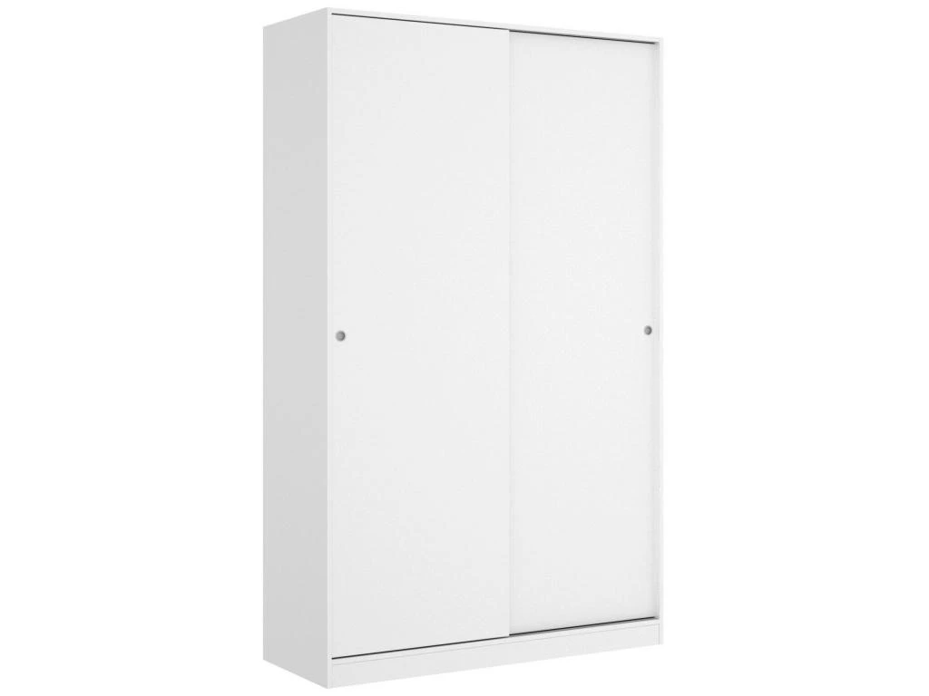 Armoire Denali, Porte-manteau Pour Chambre, Armoire Avec 2 Portes Coulissantes, 120x50h204 Cm, Blanc 3 Armoire Denali, Porte-manteau Pour Chambre, Armoire Avec 2 Portes Coulissantes, 120x50h204 Cm, Blanc