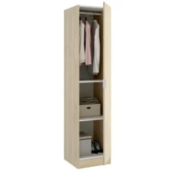 Armoire Cusna, Cintre Pour Chambre, Armoire Avec 1 Porte Simple, 41x52h184 Cm, Chêne -Sominova Soldes Boutique armoire et dressing 22792773