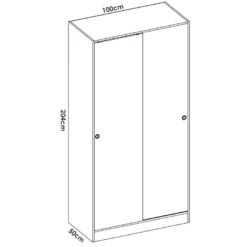 Armoire Kilimangiaro, Portemanteau Pour Chambre, Armoire Avec 2 Portes Coulissantes, 100x50h204 Cm, Blanc -Sominova Soldes Boutique armoire et dressing 22792799