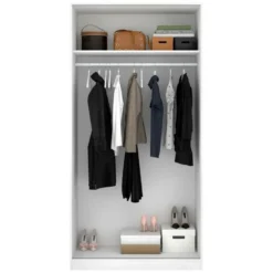 Armoire Kilimangiaro, Portemanteau Pour Chambre, Armoire Avec 2 Portes Coulissantes, 100x50h204 Cm, Blanc -Sominova Soldes Boutique armoire et dressing 22792803