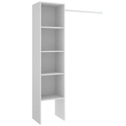 Armoire Presanella, Structure Pour Dressing, Portemanteau Ouvert, 138x40h186 Cm, Blanc