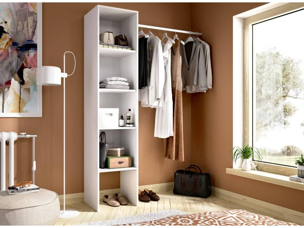 Armoire Presanella, Structure Pour Dressing, Portemanteau Ouvert, 138x40h186 Cm, Blanc 4 Armoire Presanella, Structure Pour Dressing, Portemanteau Ouvert, 138x40h186 Cm, Blanc – Image 2