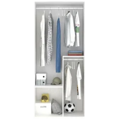 Armoire Priora, Portemanteau Pour Chambre, Armoire Avec 3 Portes Battantes, 90x53h202 Cm, Blanc -Sominova Soldes Boutique armoire et dressing 22793761