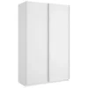 Armoire Annapurna, Porte-manteau Pour Chambre, Armoire Avec 2 Portes Coulissantes, 120x65h204 Cm, Blanc