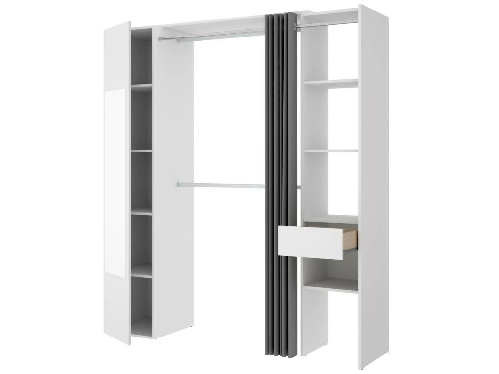 Armoire Rigi, Structure Pour Dressing, Portemanteau Ouvert, 177x52h205 Cm, Blanc Et Anthracite 7 Armoire Rigi, Structure Pour Dressing, Portemanteau Ouvert, 177x52h205 Cm, Blanc Et Anthracite – Image 5