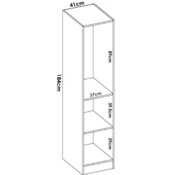 Armoire Cusna, Porte-manteau Pour Chambre, Armoire Avec 1 Porte Simple, 41x52h184 Cm, Blanc -Sominova Soldes Boutique armoire et dressing 22793973