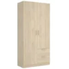 Armoire Velino, Portemanteau Pour Chambre, Armoire Avec 2 Portes Battantes Et 2 Tiroirs, 100x52h215 Cm, Chêne 2 Armoire Velino, Portemanteau Pour Chambre, Armoire Avec 2 Portes Battantes Et 2 Tiroirs, 100x52h215 Cm, Chêne -Sominova Soldes Boutique armoire et dressing 22794029
