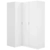 Armoire Dhuar, Meuble D'angle Pour Chambre, Armoire D'angle Avec 3 Portes Battantes, 133x91h184 Cm, Blanc 2 Armoire Dhuar, Meuble D'angle Pour Chambre, Armoire D'angle Avec 3 Portes Battantes, 133x91h184 Cm, Blanc -Sominova Soldes Boutique armoire et dressing 22896087