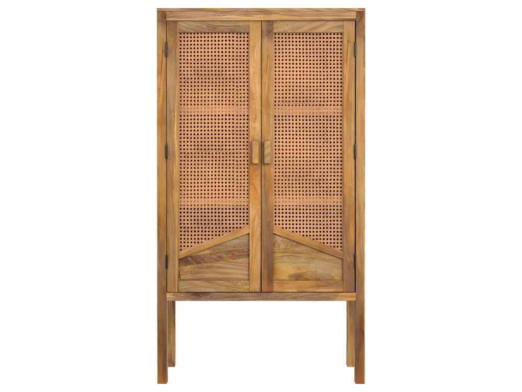 Armoire Tiki En Cannage 2 Portes En Bois 3 Armoire Tiki En Cannage 2 Portes En Bois