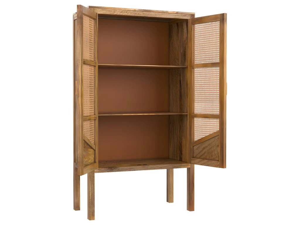 Armoire Tiki En Cannage 2 Portes En Bois 9 Armoire Tiki En Cannage 2 Portes En Bois â Image 7