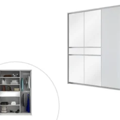 Armoire 5 Portes Et 1 Tiroir - Avec Miroir - L157 Cm - Blanc - ZADIA -Sominova Soldes Boutique armoire et dressing 499429