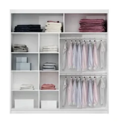 Armoire 2 Portes Coulissantes - Avec Miroir - L203 Cm - Blanc - ROVINJA 10 Armoire 2 Portes Coulissantes - Avec Miroir - L203 Cm - Blanc - ROVINJA -Sominova Soldes Boutique armoire et dressing 500035