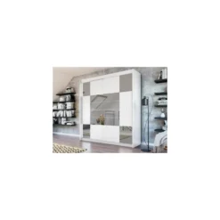 Armoire 2 Portes Coulissantes - Avec Miroir - L203 Cm - Blanc - ROVINJA 13 Armoire 2 Portes Coulissantes - Avec Miroir - L203 Cm - Blanc - ROVINJA -Sominova Soldes Boutique armoire et dressing 7197263