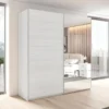 Armoire 2 Portes Coulissantes 220cm Coloris Blanc Avec Miroir. Collection FLOYD 1 Armoire 2 Portes Coulissantes 220cm Coloris Blanc Avec Miroir. Collection FLOYD -Sominova Soldes Boutique armoire et dressing 8968359