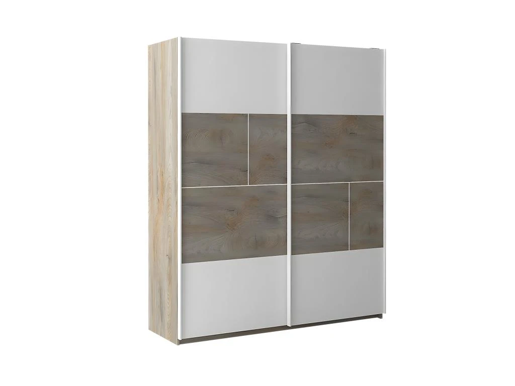 NINO LIGHT - Armoire Effet Bois Portes Coulissantes Avec Frein 3 NINO LIGHT - Armoire Effet Bois Portes Coulissantes Avec Frein