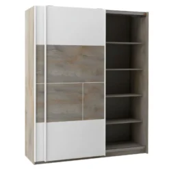 NINO LIGHT - Armoire Effet Bois Portes Coulissantes Avec Frein 9 NINO LIGHT - Armoire Effet Bois Portes Coulissantes Avec Frein -Sominova Soldes Boutique armoire et dressing 8968373