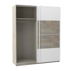 NINO LIGHT - Armoire Effet Bois Portes Coulissantes Avec Frein 10 NINO LIGHT - Armoire Effet Bois Portes Coulissantes Avec Frein -Sominova Soldes Boutique armoire et dressing 8968375