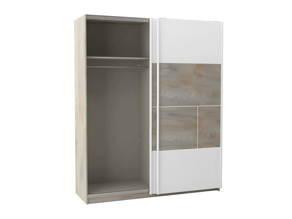 NINO LIGHT - Armoire Effet Bois Portes Coulissantes Avec Frein 6 NINO LIGHT - Armoire Effet Bois Portes Coulissantes Avec Frein â Image 4