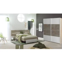 NINO LIGHT - Armoire Effet Bois Portes Coulissantes Avec Frein 11 NINO LIGHT - Armoire Effet Bois Portes Coulissantes Avec Frein -Sominova Soldes Boutique armoire et dressing 8968377