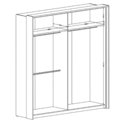 Armoire 230cm Avec Miroirs, Portes Coulissantes. LED Et Pack étagères Inclus. Collection KEITH. Coloris Chêne Foncé -Sominova Soldes Boutique armoire et dressing 8968469