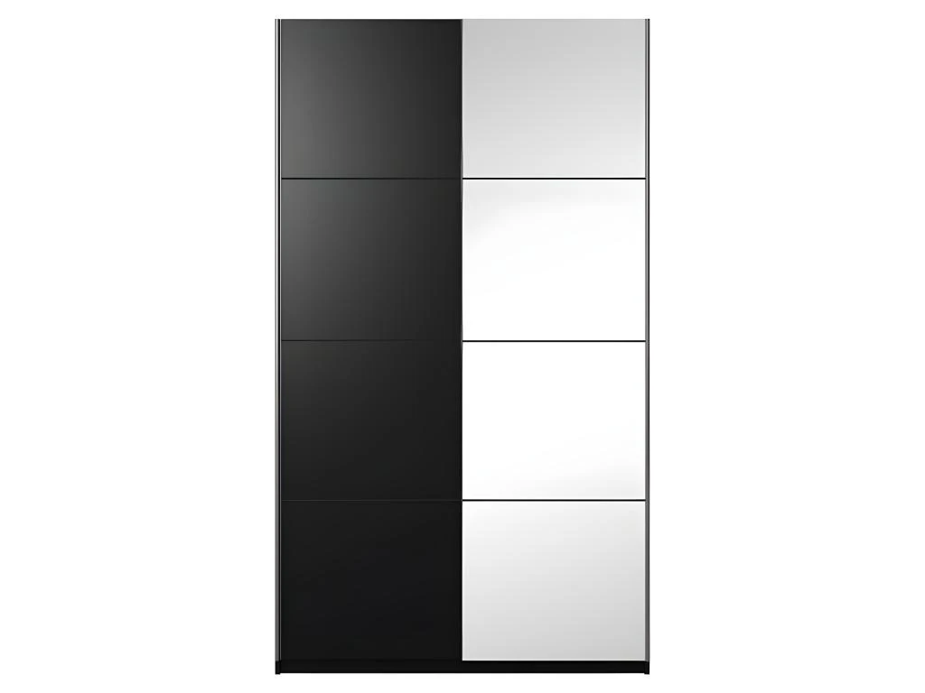 Armoire Design 120cm. 2 Portes Avec Miroirs Modulables. Couleur Noir Mat. Collection EOS 3 Armoire Design 120cm. 2 Portes Avec Miroirs Modulables. Couleur Noir Mat. Collection EOS