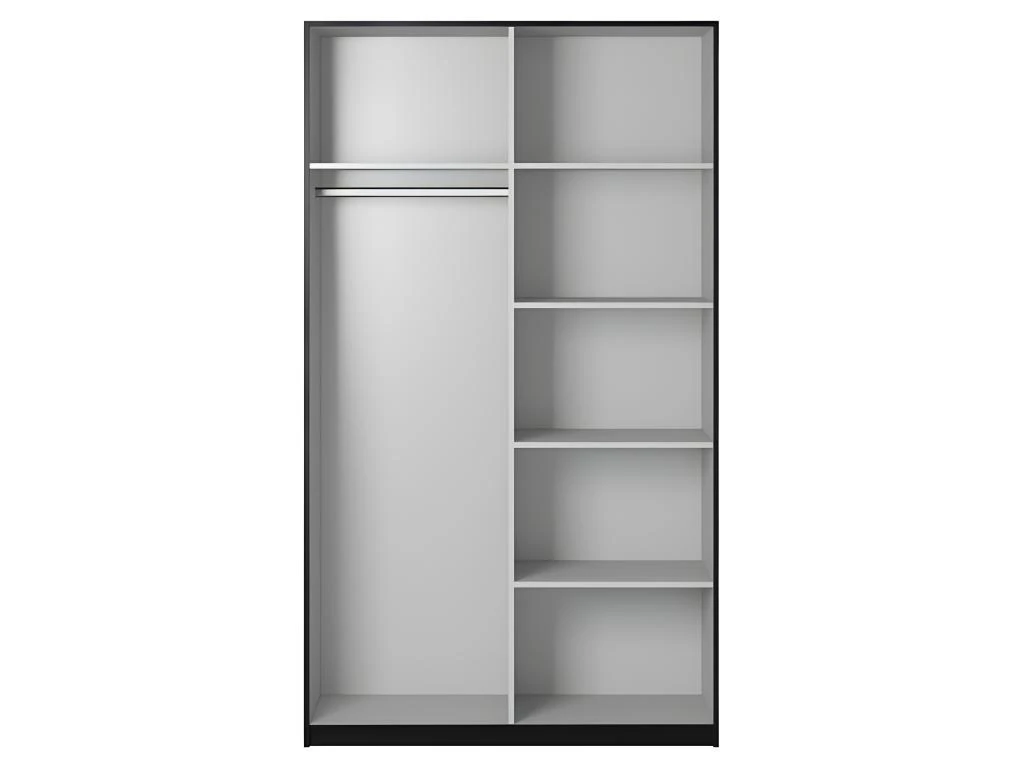 Armoire Design 120cm. 2 Portes Avec Miroirs Modulables. Couleur Noir Mat. Collection EOS 7 Armoire Design 120cm. 2 Portes Avec Miroirs Modulables. Couleur Noir Mat. Collection EOS – Image 5