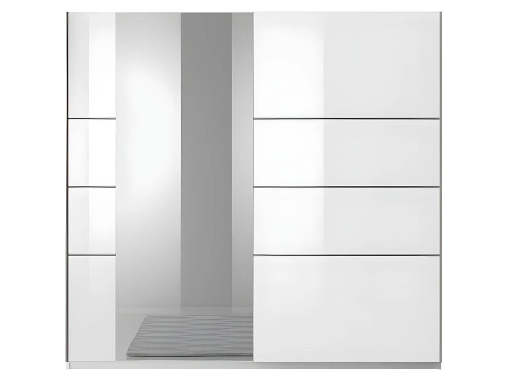 Armoire Design 2 Portes 200 Cm Avec Miroir. Couleur Blanc Brillant. Collection EOS 3 Armoire Design 2 Portes 200 Cm Avec Miroir. Couleur Blanc Brillant. Collection EOS