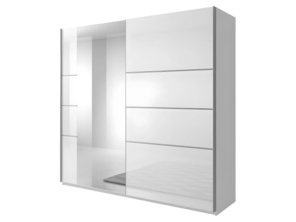 Armoire Design 2 Portes 200 Cm Avec Miroir. Couleur Blanc Brillant. Collection EOS 4 Armoire Design 2 Portes 200 Cm Avec Miroir. Couleur Blanc Brillant. Collection EOS – Image 2