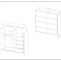 Armoire Design 200cm. 2 Portes Avec Miroirs Modulables. Couleur Blanc Mat. Collection EOS 11 Armoire Design 200cm. 2 Portes Avec Miroirs Modulables. Couleur Blanc Mat. Collection EOS -Sominova Soldes Boutique armoire et dressing 8979303
