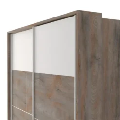 NINO LIGHT - Armoire Effet Bois Portes Coulissantes Avec Frein + Arche Leds -Sominova Soldes Boutique armoire et dressing 8979319