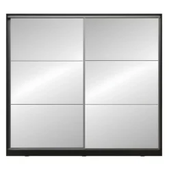 Armoire Noire 200cm Avec Miroirs, Portes Coulissantes. Collection CALABRE. 9 Armoire Noire 200cm Avec Miroirs, Portes Coulissantes. Collection CALABRE. -Sominova Soldes Boutique armoire et dressing 8979413