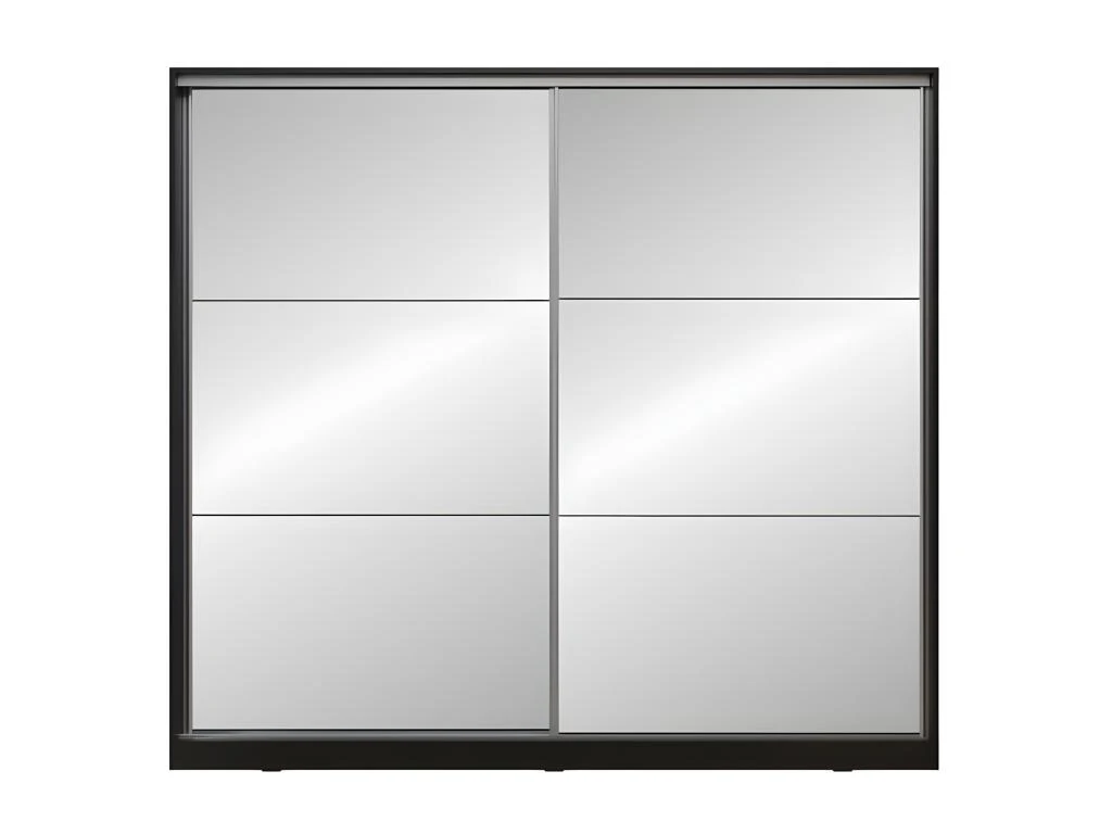 Armoire Noire 200cm Avec Miroirs, Portes Coulissantes. Collection CALABRE. 5 Armoire Noire 200cm Avec Miroirs, Portes Coulissantes. Collection CALABRE. – Image 3