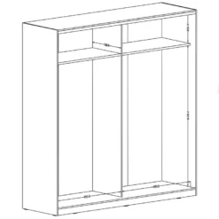 Armoire Noire 200cm Avec Miroirs, Portes Coulissantes. Collection CALABRE. 11 Armoire Noire 200cm Avec Miroirs, Portes Coulissantes. Collection CALABRE. -Sominova Soldes Boutique armoire et dressing 8979417