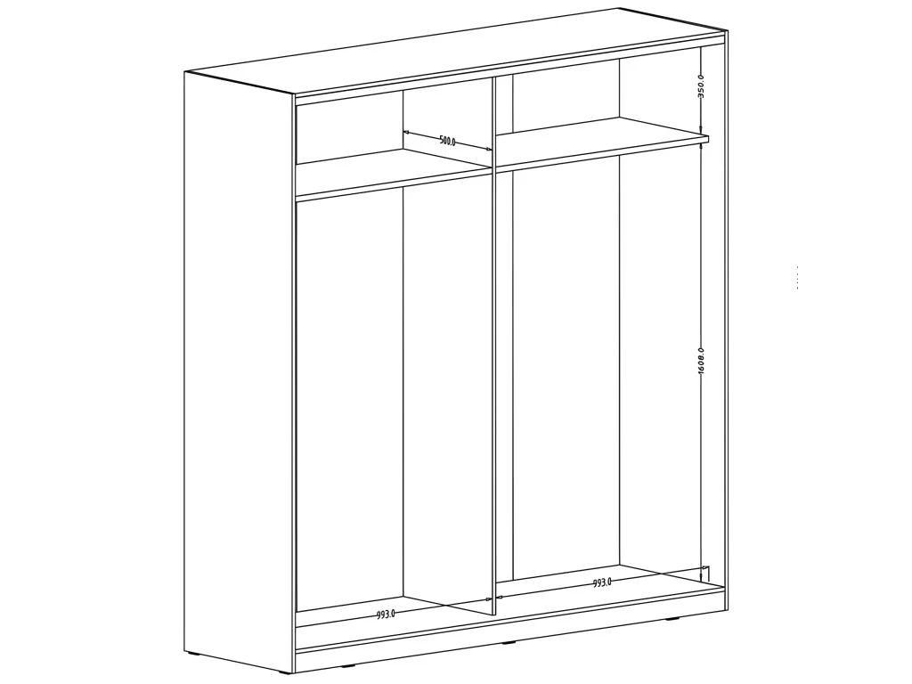 Armoire Noire 200cm Avec Miroirs, Portes Coulissantes. Collection CALABRE. 7 Armoire Noire 200cm Avec Miroirs, Portes Coulissantes. Collection CALABRE. – Image 5