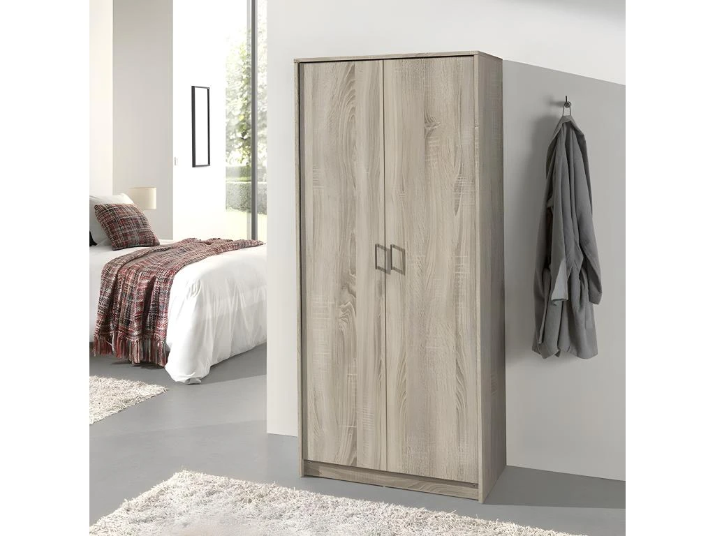 Garde Robe REY, Armoire 2 Portes Idéal Pour Votre Entrée Ou Votre Buanderie 3 Garde Robe REY, Armoire 2 Portes Idéal Pour Votre Entrée Ou Votre Buanderie