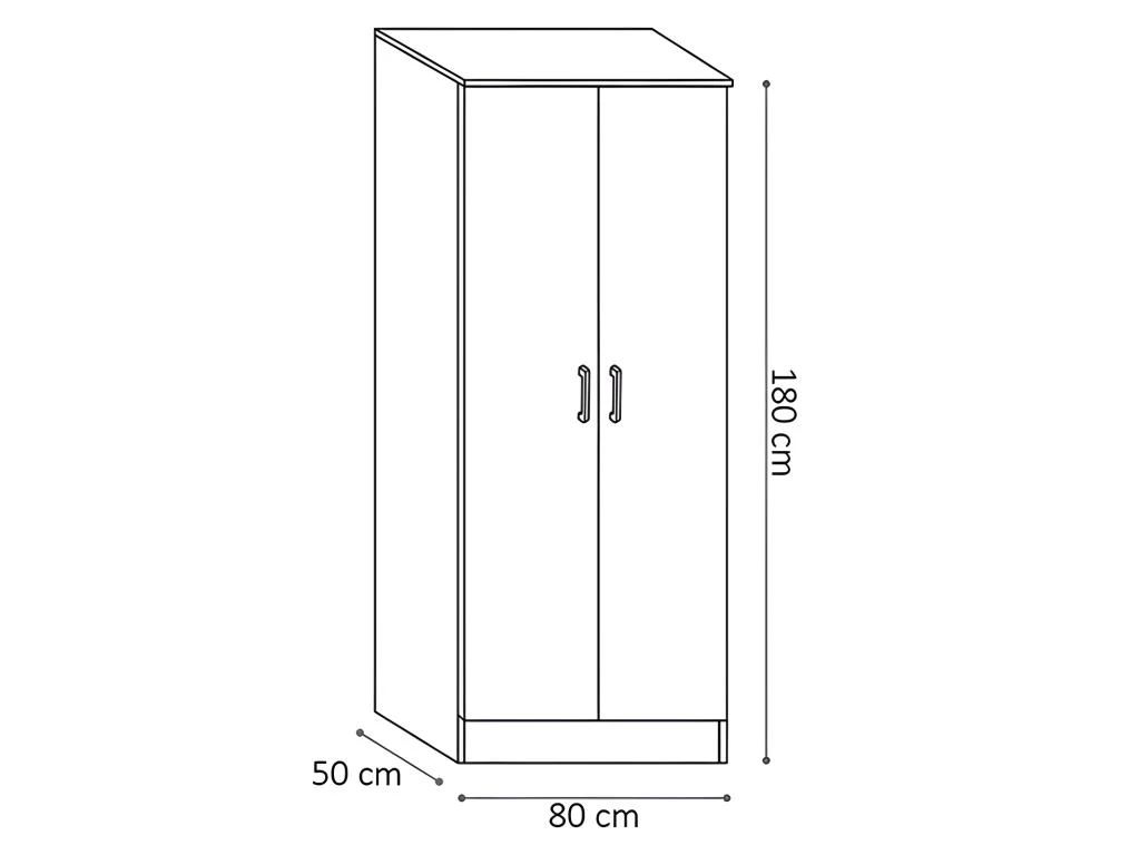 Garde Robe REY, Armoire 2 Portes Idéal Pour Votre Entrée Ou Votre Buanderie 6 Garde Robe REY, Armoire 2 Portes Idéal Pour Votre Entrée Ou Votre Buanderie – Image 4