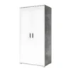 Armoire 2 Portes Blanc Et Gris Soma - Blanc