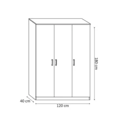 Garde Robe REY, Armoire 3 Portes Idéal Pour Votre Entrée, Votre Buanderie Ou Votre Sdb -Sominova Soldes Boutique armoire et dressing 9191231