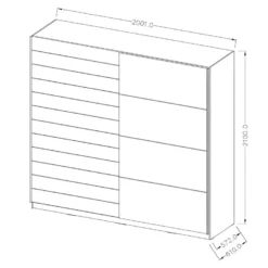 Armoire 2 Portes Coulissantes 200cm Couleur Chêne Et Blanc. Collection FLOYD 8 Armoire 2 Portes Coulissantes 200cm Couleur Chêne Et Blanc. Collection FLOYD -Sominova Soldes Boutique armoire et dressing 9575009