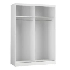 Armoire Blanche 150cm Avec Miroirs, Portes Coulissantes Et Pack étagères. Collection BRISBANE. 9 Armoire Blanche 150cm Avec Miroirs, Portes Coulissantes Et Pack étagères. Collection BRISBANE. -Sominova Soldes Boutique armoire et dressing 9575025