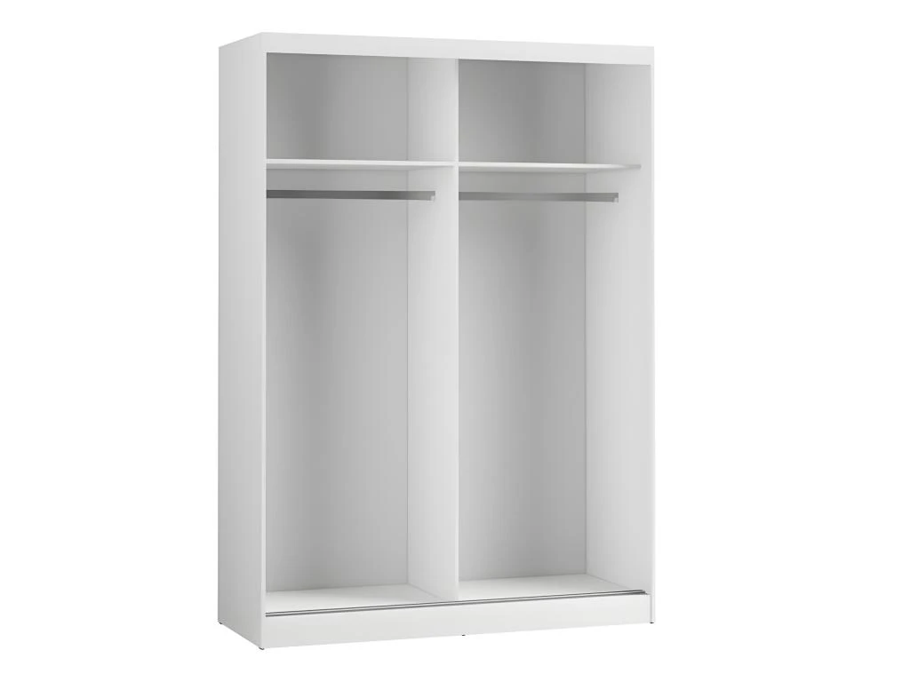 Armoire Blanche 150cm Avec Miroirs, Portes Coulissantes Et Pack étagères. Collection BRISBANE. 5 Armoire Blanche 150cm Avec Miroirs, Portes Coulissantes Et Pack étagères. Collection BRISBANE. – Image 3