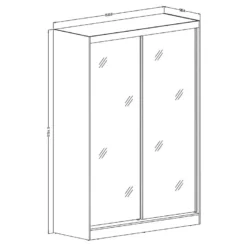 Armoire Blanche 150cm Avec Miroirs, Portes Coulissantes Et Pack étagères. Collection BRISBANE. 11 Armoire Blanche 150cm Avec Miroirs, Portes Coulissantes Et Pack étagères. Collection BRISBANE. -Sominova Soldes Boutique armoire et dressing 9575029